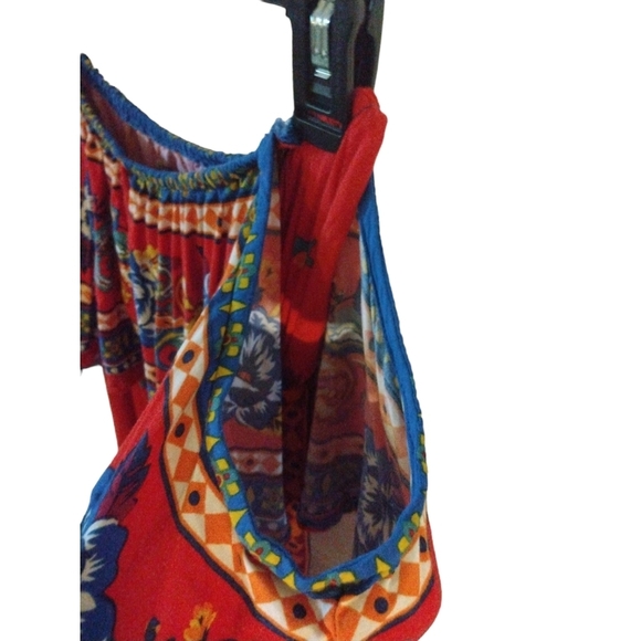 Flying TomatoTunic/Mini Dress Off Shoulder Festive Cultural Colorful Aztec M - Picture 5 of 8